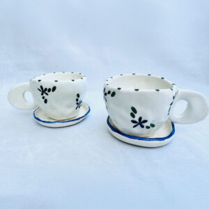 Set café Turc (Deux tasses et sous tasses) "FLORAL"
