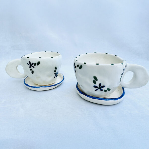 Set café Turc (Deux tasses et sous tasses) "FLORAL"